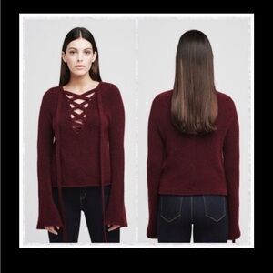 L’agence Lace-Up Candela Sweater‎ with bell sleeve